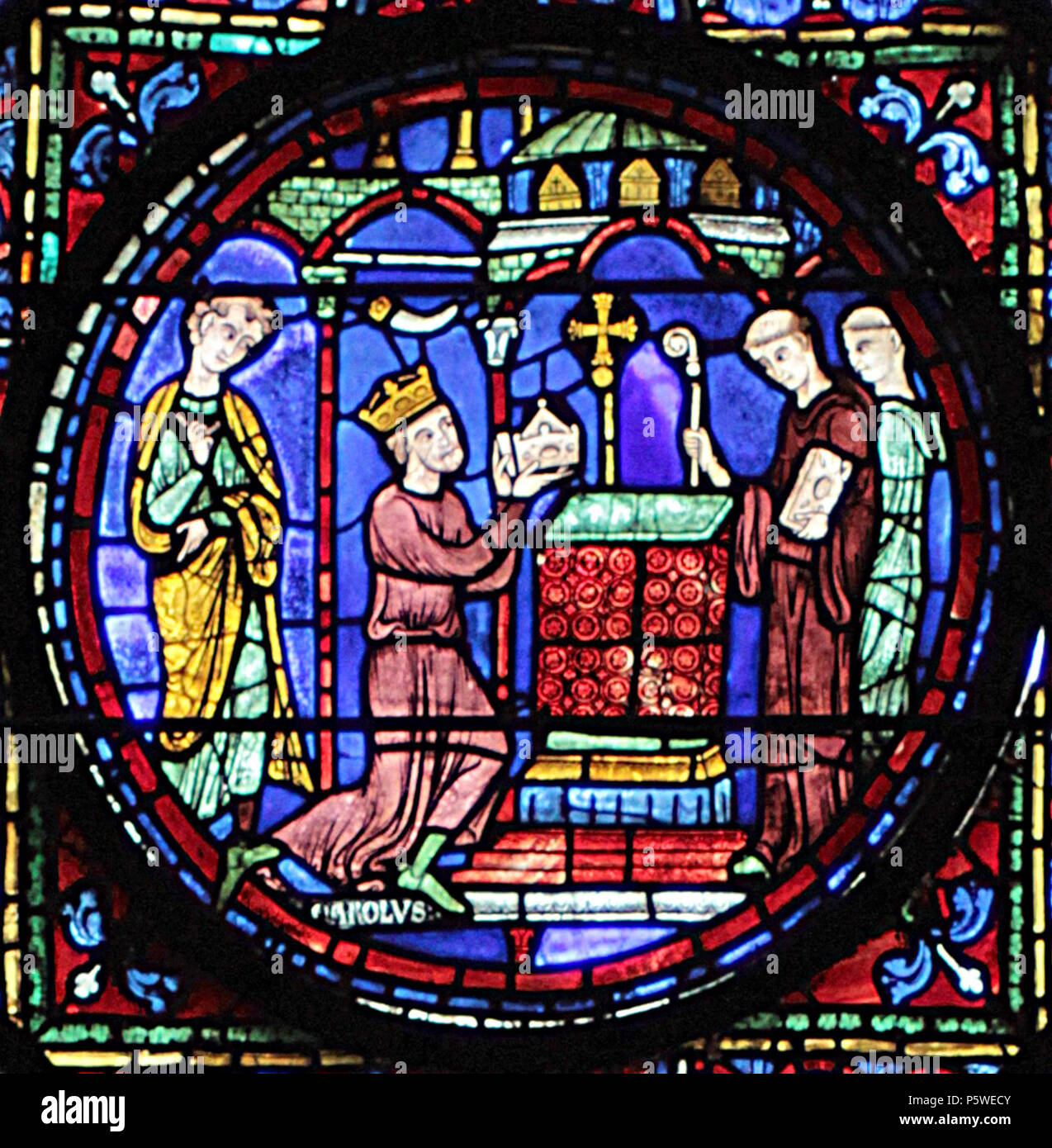 N/A. Englisch: die Legenden von Charlemagne (ambulante, Bay 7). Français: Histoire de Charlemagne (déambulatoire, Baie 7). Vom 8. Januar 2017. Micheletb 333 Chartres-007 A7 Stockfoto