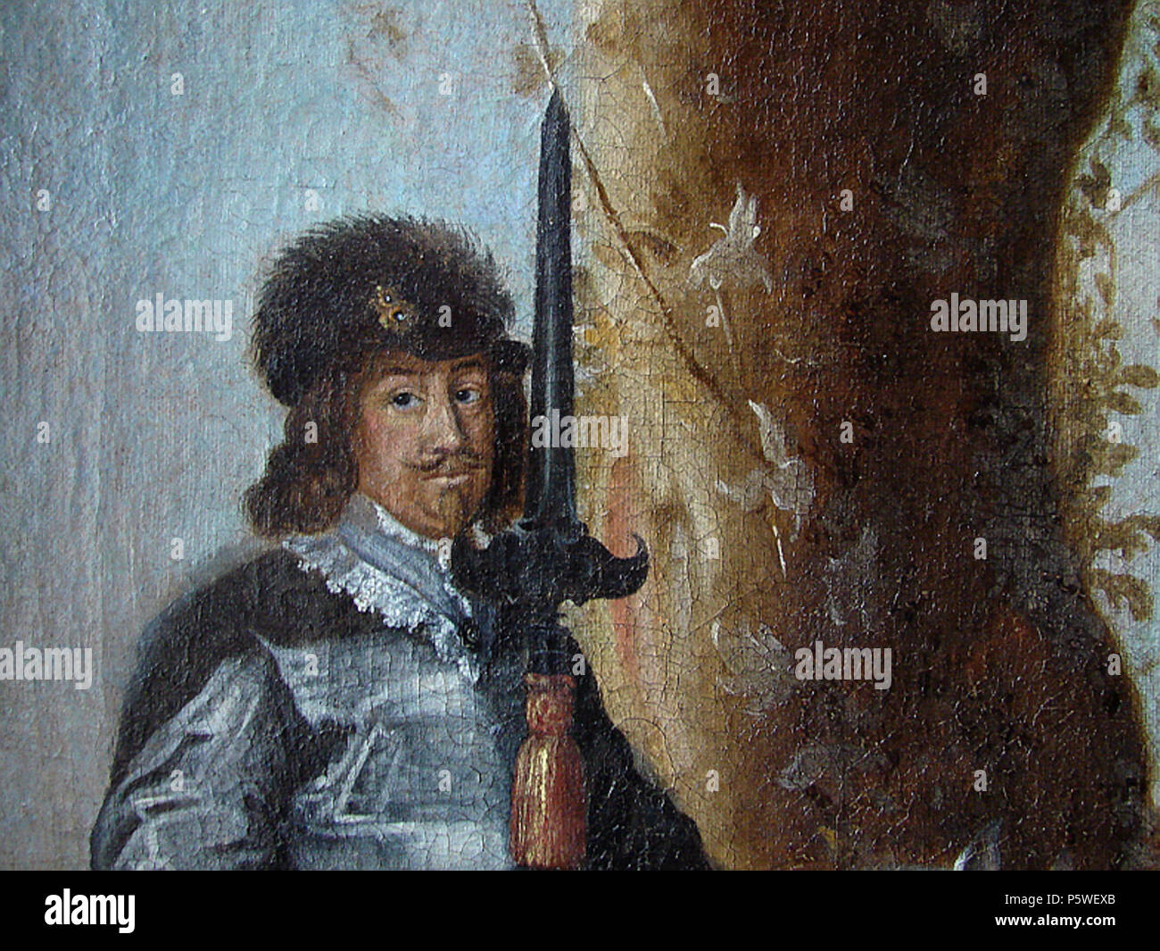 N/A. Den udvalgte Prins Christian af Danmark og Norge (1603 -1647) ridende med Christian IV (detalje), Morten van Steenwinckel tilskrevet, Frederiksborg Slot, Hillerød, Dän. Mai 2011. Orfeus435 den udvalgte Prins Christian Stockfoto
