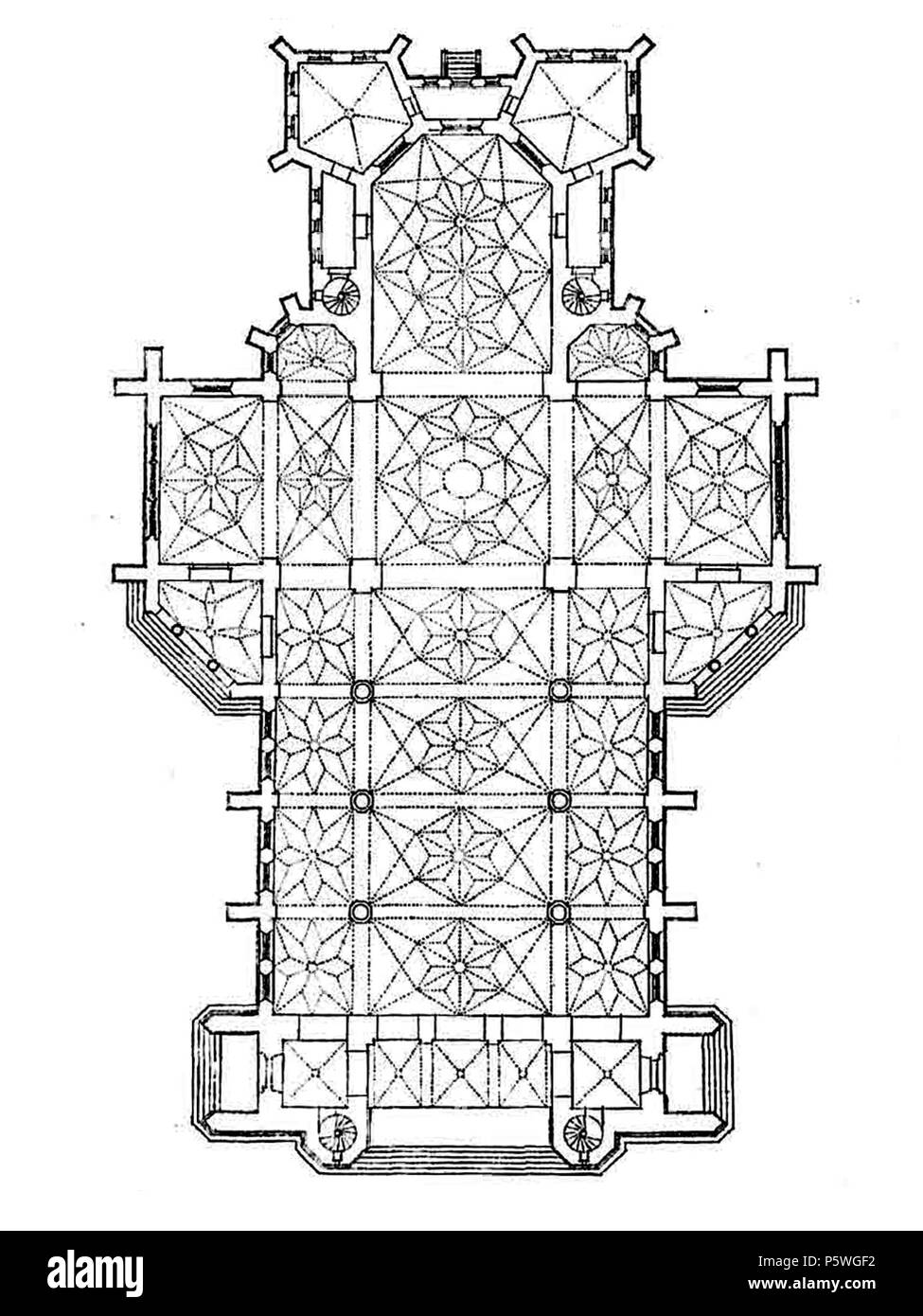 347 Kirche der Heiligen Olga und Elisabeth, Lemberg (Plan, T. Talowski, Proj. "Ars") Stockfoto