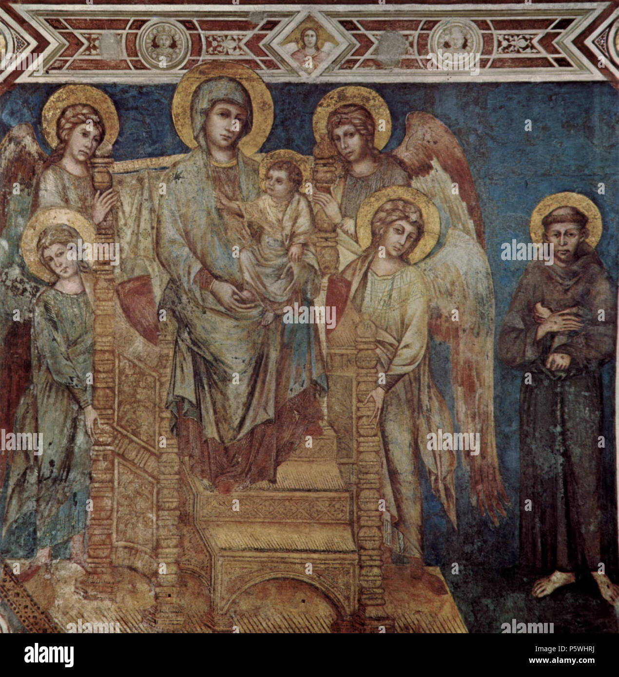 Thronende Madonna mit dem Kind, der hl. Franziskus und die vier Engel zwischen 1278 und 1280. N/A348 Cimabue 018 Stockfoto