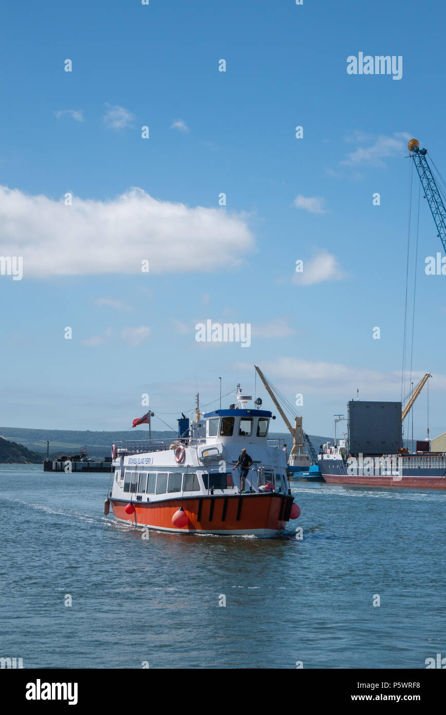 Die purbeck Stolz Boot in der Rückkehr von der Reise zu den National Trust Brownsea Island im Englischen Kanal im Besitz Stockfoto