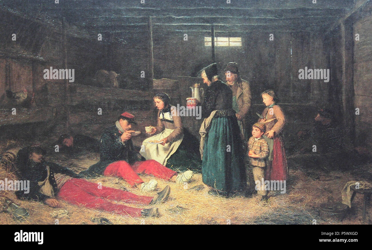 N/A. Bourbakis sterben, Illustr. von Albert Anker, 1871, 95 x 151 cm, Musée d'art et d'Histoires, Neuchâtel. 1871, Hochladen, November 2008. N/A 103 Anker Bourbakis 1871 Stockfoto