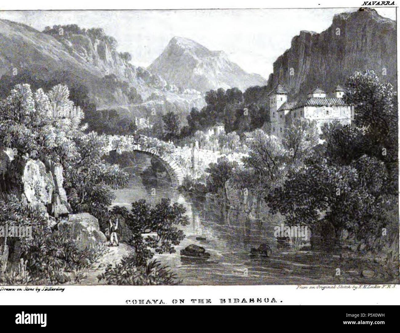 N/A. Englisch: Cohaya auf der Bidassoa (Arbeit "Ansichten in Spanien"). 1824. Edward Hawke Schließfach (1777-1849) 364 Cohaya auf der Bidassoa 1824 Edward Hawke Schließfach Stockfoto