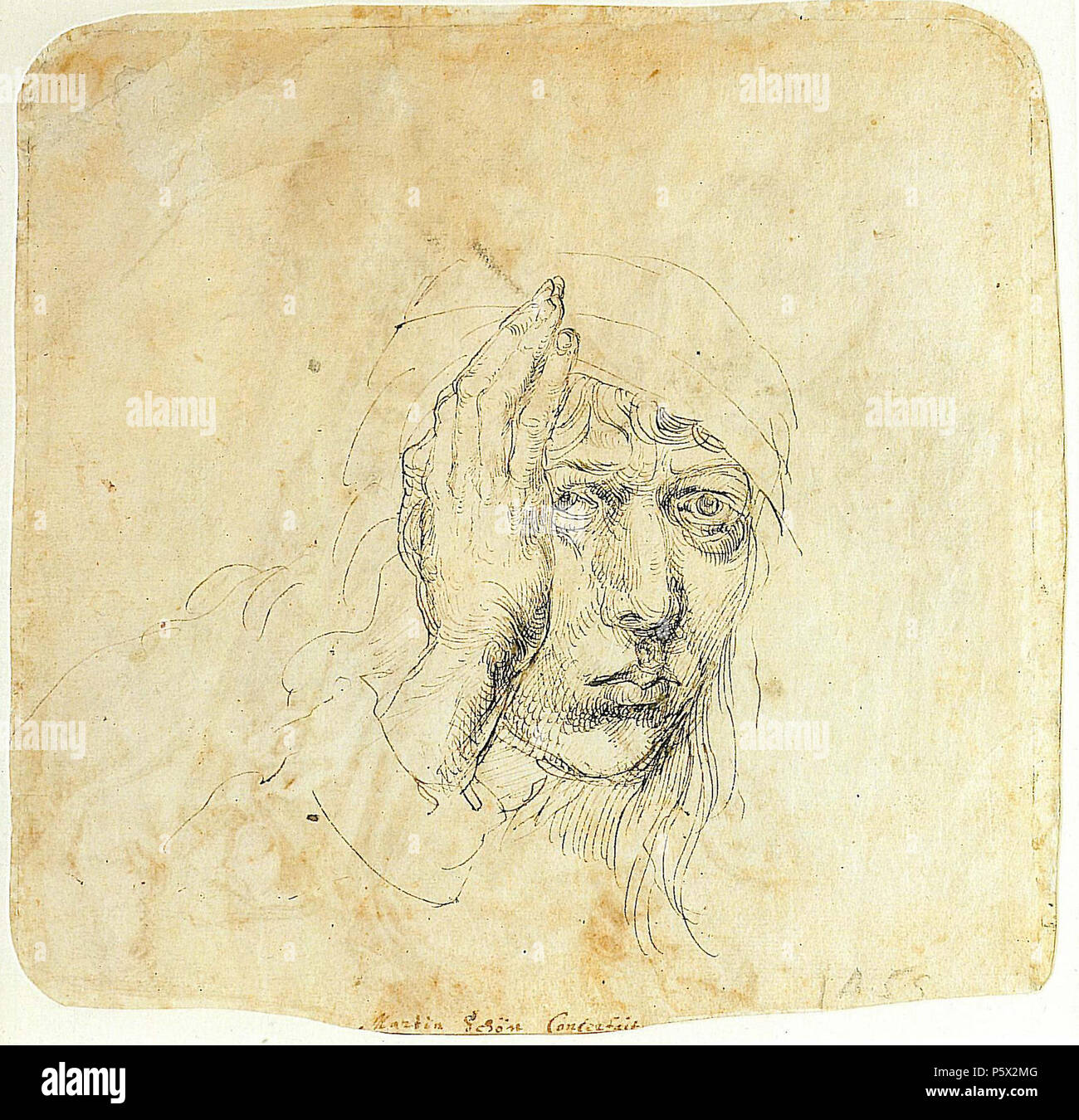 Selbstportrait mit einem Verband von 1491 bis 1492. N/A 489 Selbstbildnis mit Clemens (Dürer) Stockfoto