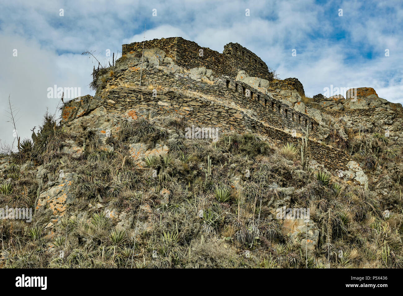 Sektor der Zehn Nischen, Ollantaytambo Inka Ruinen, Ollantaytambo, Urubamba, Cusco, Peru Stockfoto