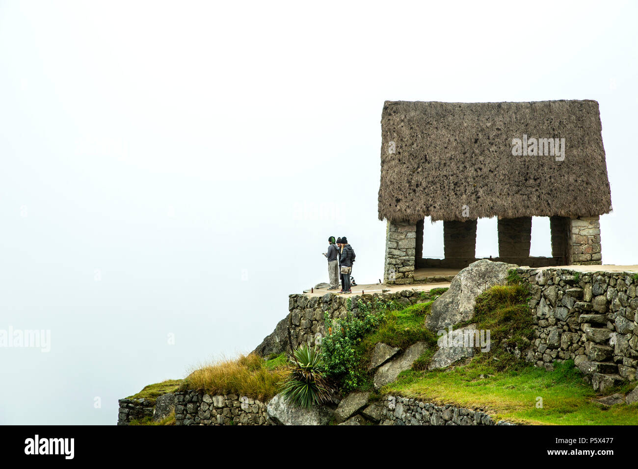 Wachhaus, Machu Picchu Inka Ruinen, in der Nähe von Aguas Calientes, Cusco, Peru Stockfoto