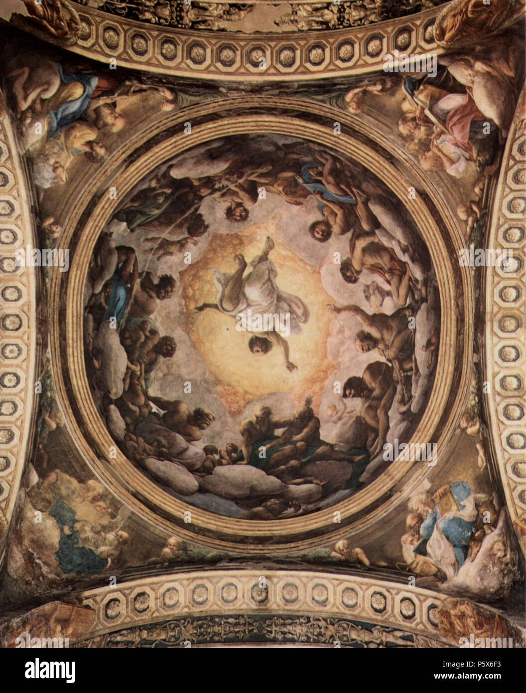 English: Fresken in der Kirche San Giovanni Evangelista in Parma, Kuppelfresko, Szene: Vision des Hl sterben. Johannes auf Patmos, Ciao, Englisch: Fresken in der Kirche von San Giovanni Evangelista in Parma, Dome fresco, Szene: Die Vision des hl. Johannes auf Patmos, Überblick 1520-1521. N/A 382 Correggio 022 Stockfoto English: Fresken in der Kirche San Giovanni Evangelista in Parma, Kuppelfresko, Szene: Vision des Hl sterben. Johannes auf Patmos, Ciao, Englisch: Fresken in der Kirche von San Giovanni Evangelista in Parma, Dome fresco, Szene: Die Vision des hl. Johannes auf Patmos, Überblick 1520-1521. N/A 382 Correggio 022 Stockfoto