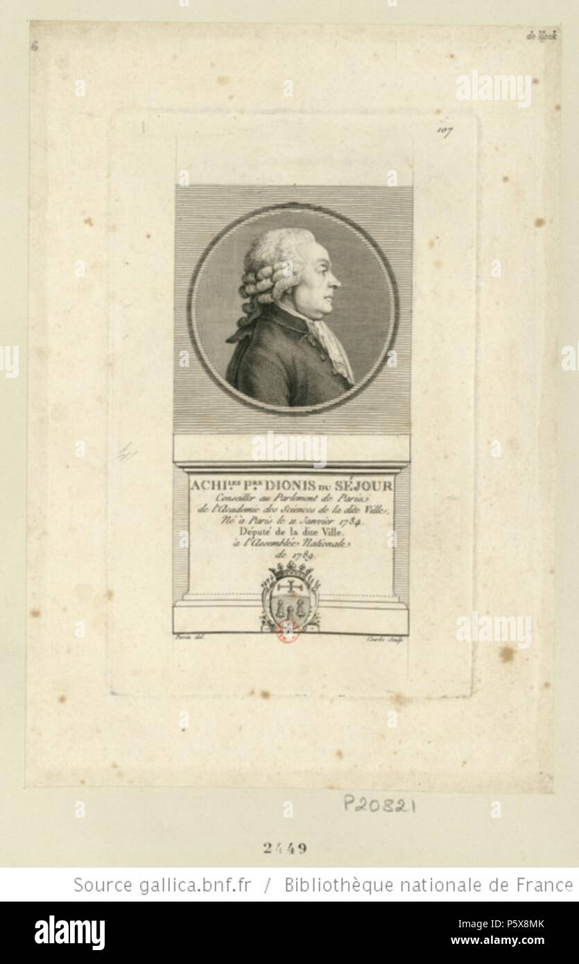 N/A. Englisch: Achille Pierre Dionis de Sèjour (1734-1794), französischer Mathematiker und Politiker. circa 1780. Unbekannt 455 Dionis du Sejour 2 Stockfoto