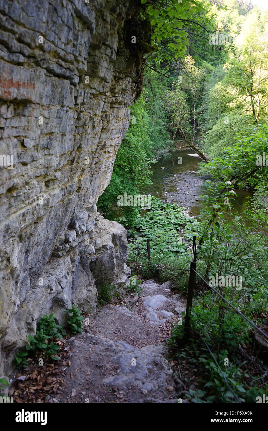 Wanderweg in der Wutachschlucht, südliche Baar, Baden-Württemberg, Deutschland, Europa Stockfoto