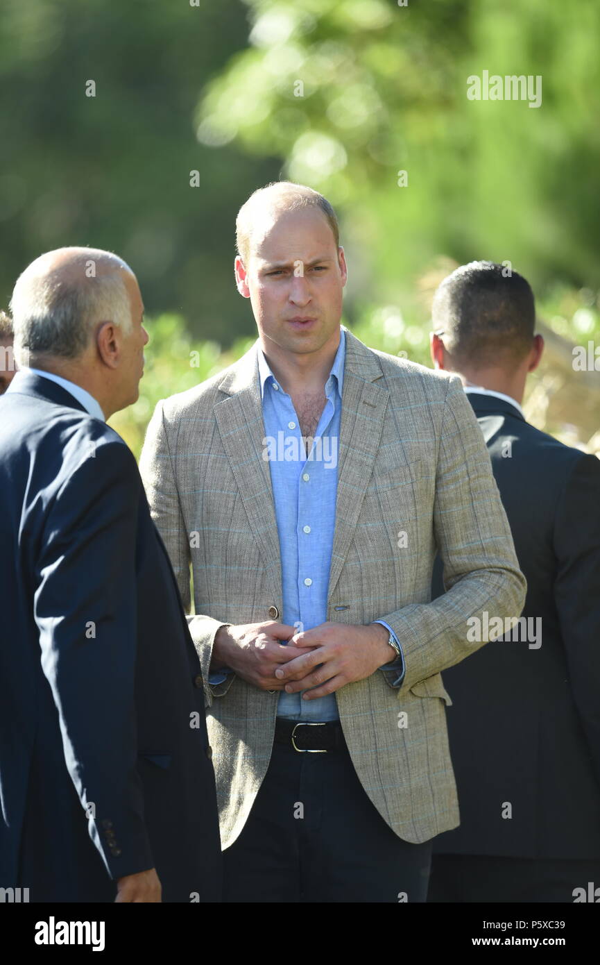 Der Herzog von Cambridge bei einem Empfang in der Residenz des britischen Generalkonsul in Jerusalem, als Teil seiner Reise in den Nahen Osten. Stockfoto