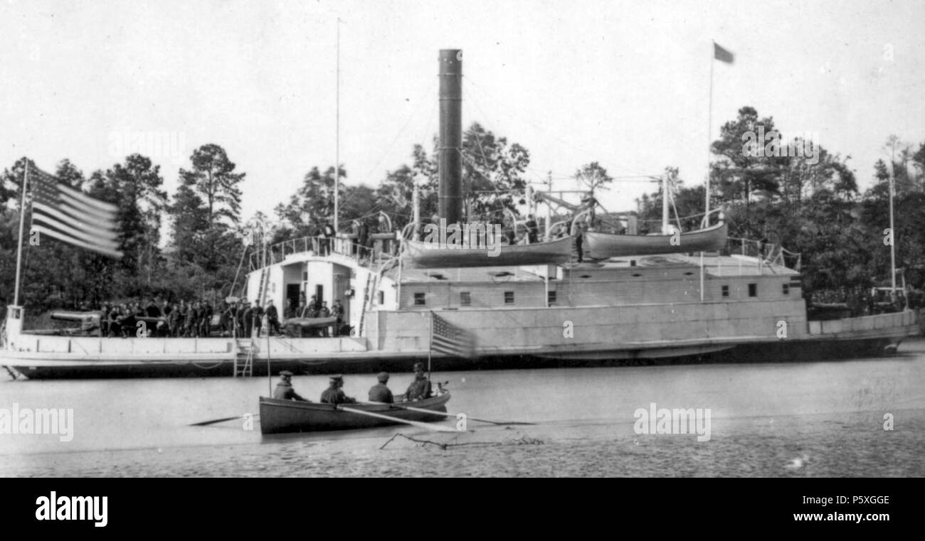 N/A. USS Commodore Perry, eine Fähre zu einem kanonenboot umgewandelt, Pamunkey River, Virginia, USA. 1864. Mathew Brady (1822 - 1896) Beschreibung der amerikanische Fotograf, Fotografen, fotojournalist und Journalist Geburtsdatum / Tod 18 Mai 1822 vom 15. Januar 1896 Ort der Geburt / Todes Warren County Manhattan Arbeit Periode von 1844 bis ca. 1887 Arbeiten Ort New York City, Washington, D.C. Authority control: Q 187850 VIAF: 22965552 ISNI: 0000 0001 2209 4376 ULAN: 500126201 LCCN: n 81140569 NARA: 10570155 WorldCat 372 USS Commodore Perry (1859) Stockfoto