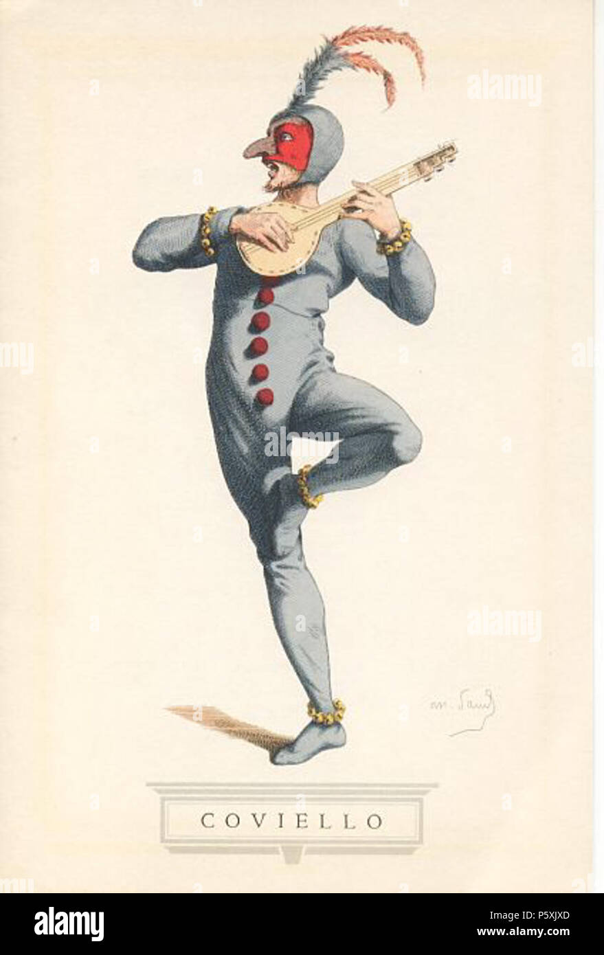 N/A. English: Coviello, eine Figur der Commedia dell'arte, Zeichnung von Maurice Sand ((1823-1889). . Maurice Sand 387 Coviello Zeichnung von Maurice Sand Stockfoto