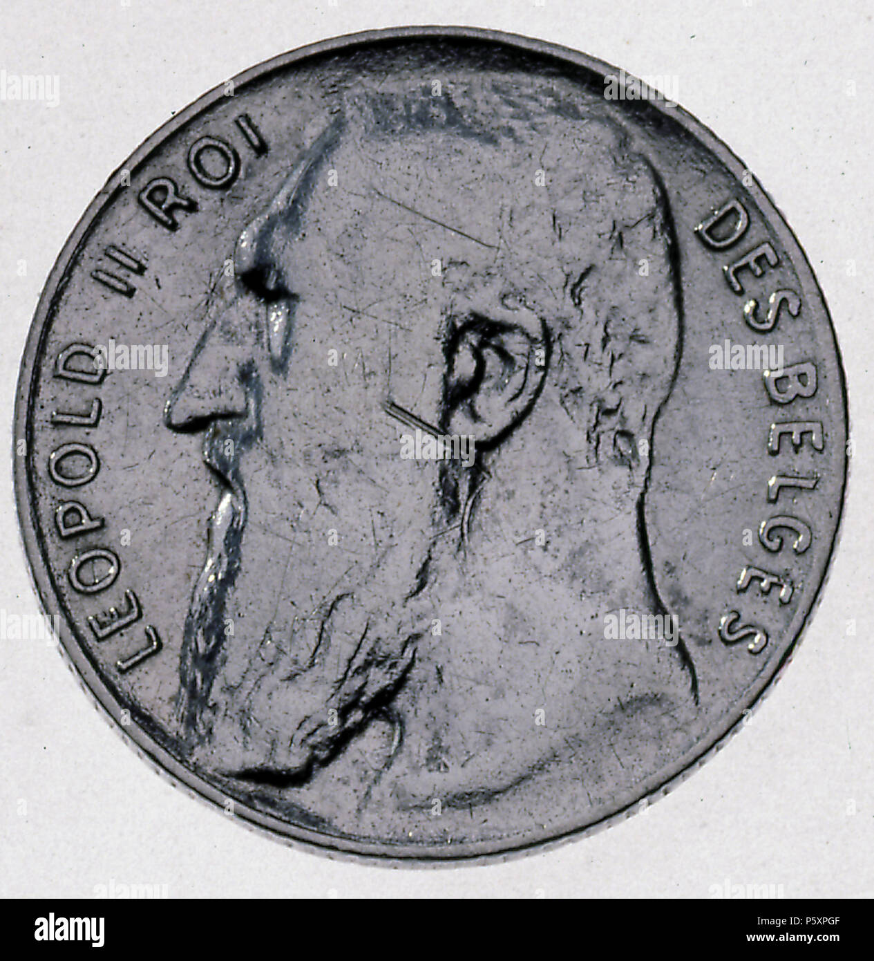 365 Münze sein 50c Leopold II. Lion obv FR 33 Stockfoto