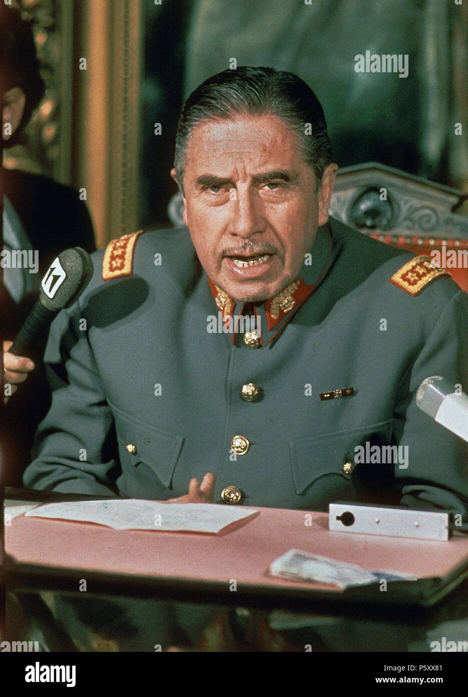 AUGUSTO PINOCHET (1915-2006) PRESIDENTE DE LA REPUBLICA DE CHILE. Stockfoto