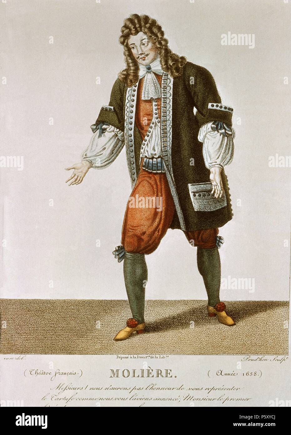 JEAN BAPTISTE POQUELIN (moliere) 1622-1673 - DRAMATURGO Y SCHAUSPIELER FRANCES. Lage: National Library. Stockfoto