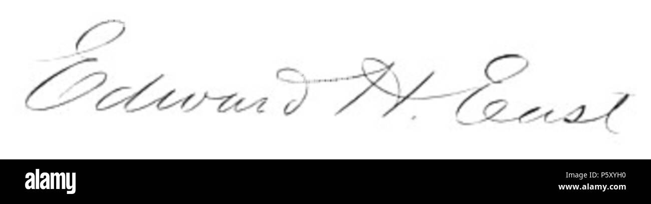 N/A. Englisch: Unterzeichnung des US-amerikanischer Politiker und Gouverneur von Tennessee, Edward H. Osten (1830-1904). Datum unbekannt. Edward Hazzard Ost, A. H. Ritchie (Stecher) 495 Edward - hazzard - Osten - Signatur Stockfoto