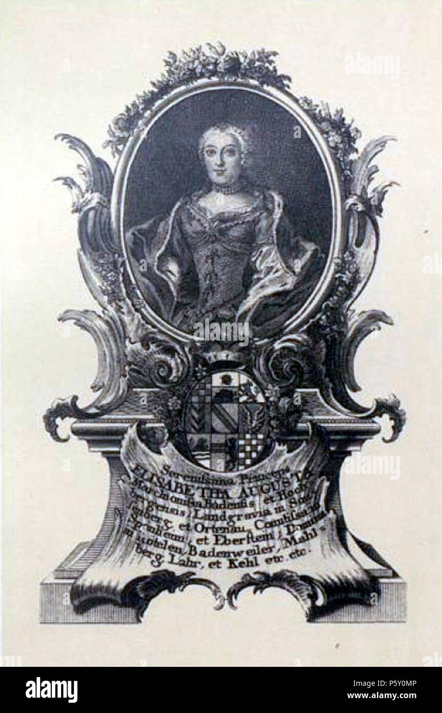 N/A. Prizessin Elisabeth Augusta von Baden-Baden/Althann. 1751. Gottfried Bernhard Göz 505 Elisabetha Augusta Stockfoto