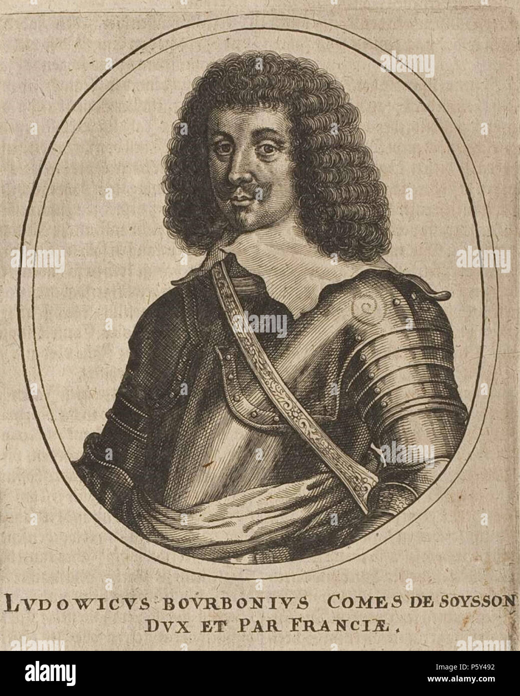 516 Gravur von Louis de Bourbon (1604-1641), Graf von Soissons von Matthäus Merian (2) Stockfoto