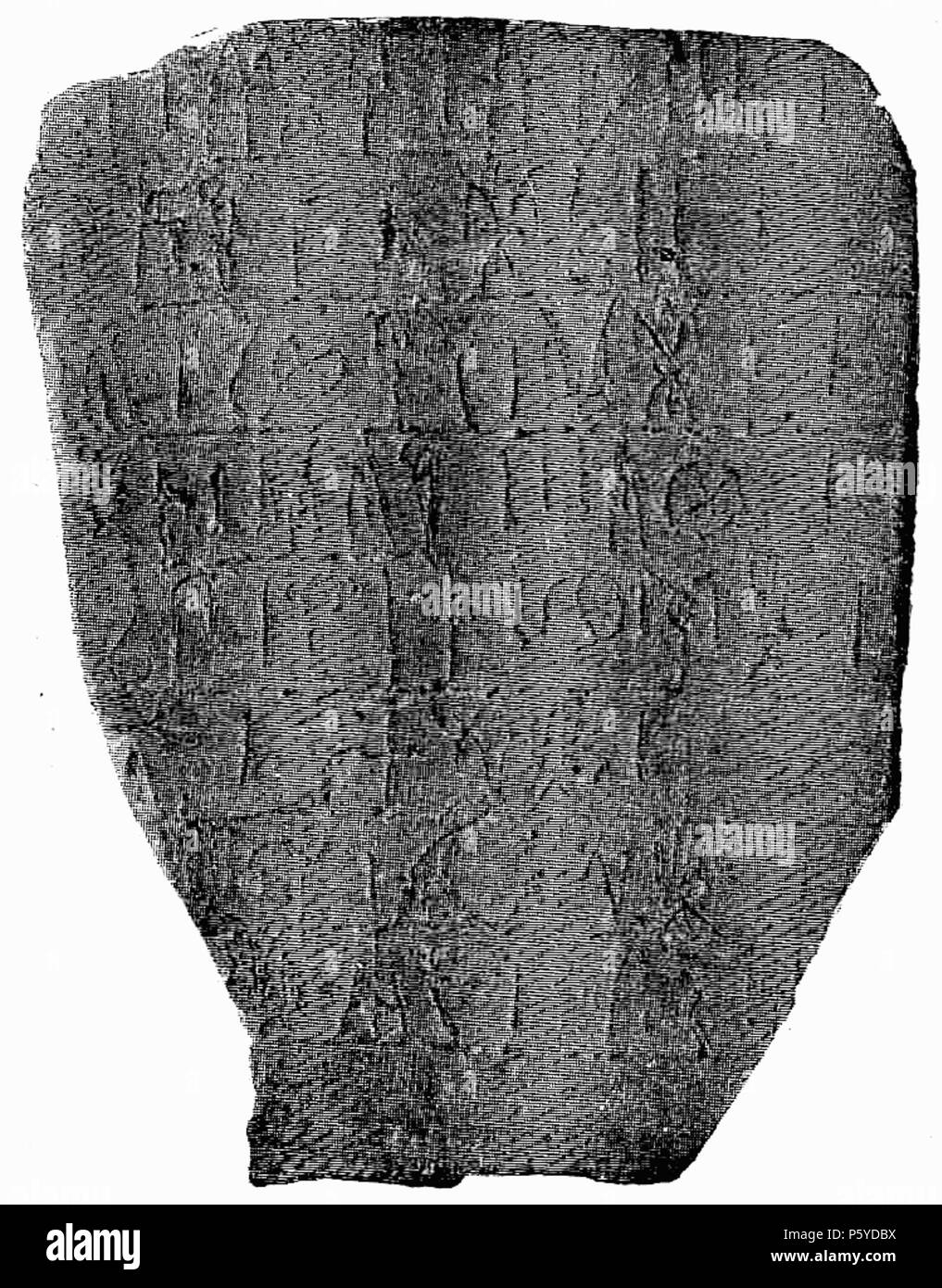 401 D 274 - cnosse (knossos) Inschrift Funéraire de caractères crétois.-L2-Ch 8. Stockfoto