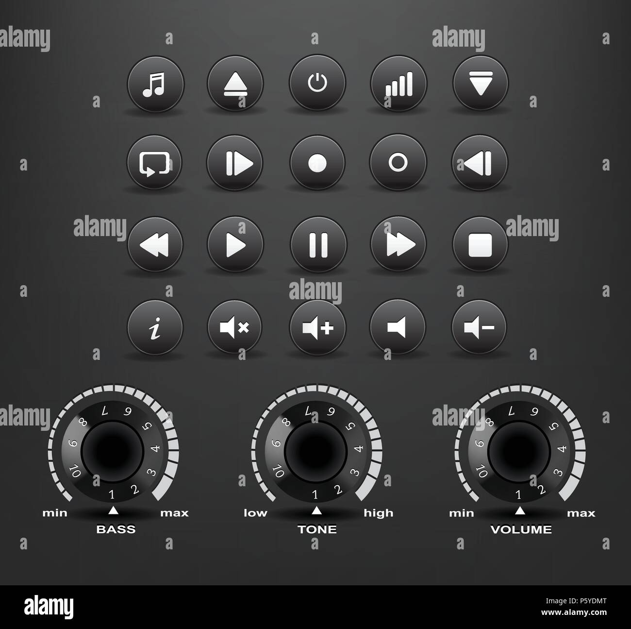 Elemente des Media Player Stock Vektor