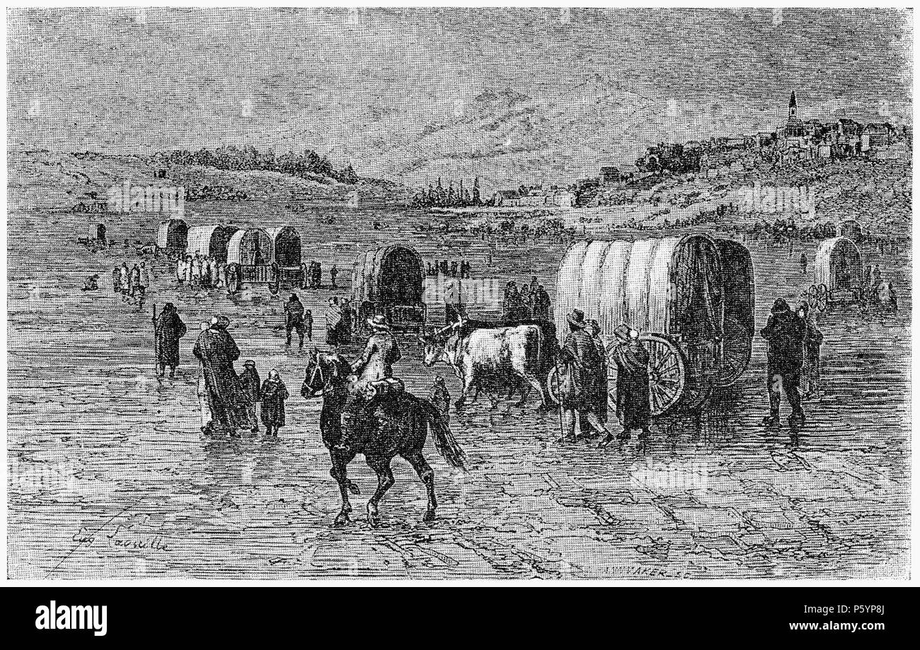 400 D 208 Emigranten se dirigeant Vers le weit - West-Liv 3 - CH 19. Stockfoto