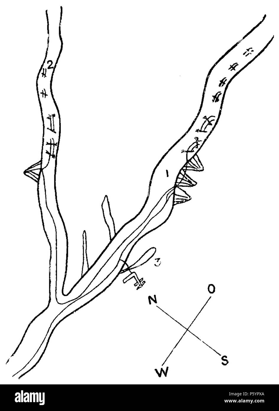 401 D 293-pictographie des jukaguires. - L 1 - Ch5 Stockfoto