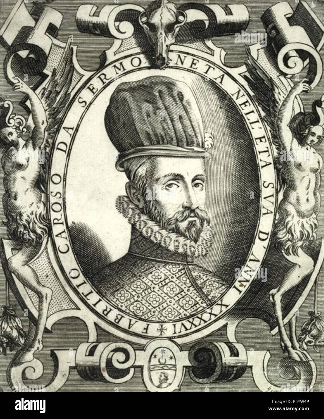 N/A. English: Holzschnitt von Fabritio Caroso Vorblatt zum Titel von 'Nobiltà di Dame". 1600. Unbekannt 544 Fabritio Caroso Stockfoto