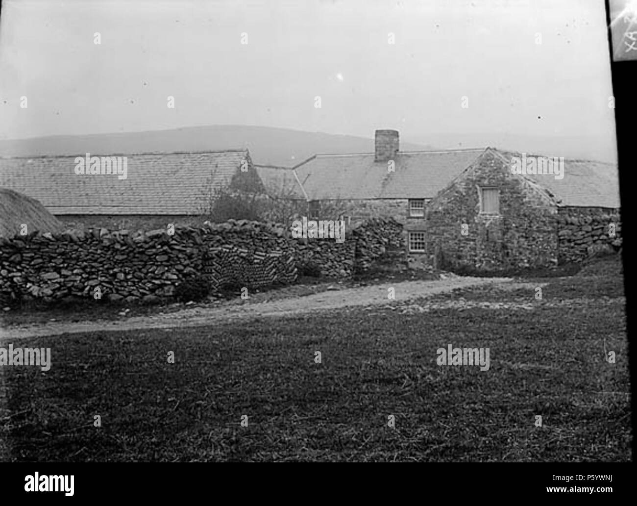 [Bauernhof] [Graphic].. 1 Negativ: Glas, trockenen Platte, b&w; 12 x 16,5 cm. ca. 1885. Thomas, John, 549 Bauernhaus NLW 3364583 Stockfoto