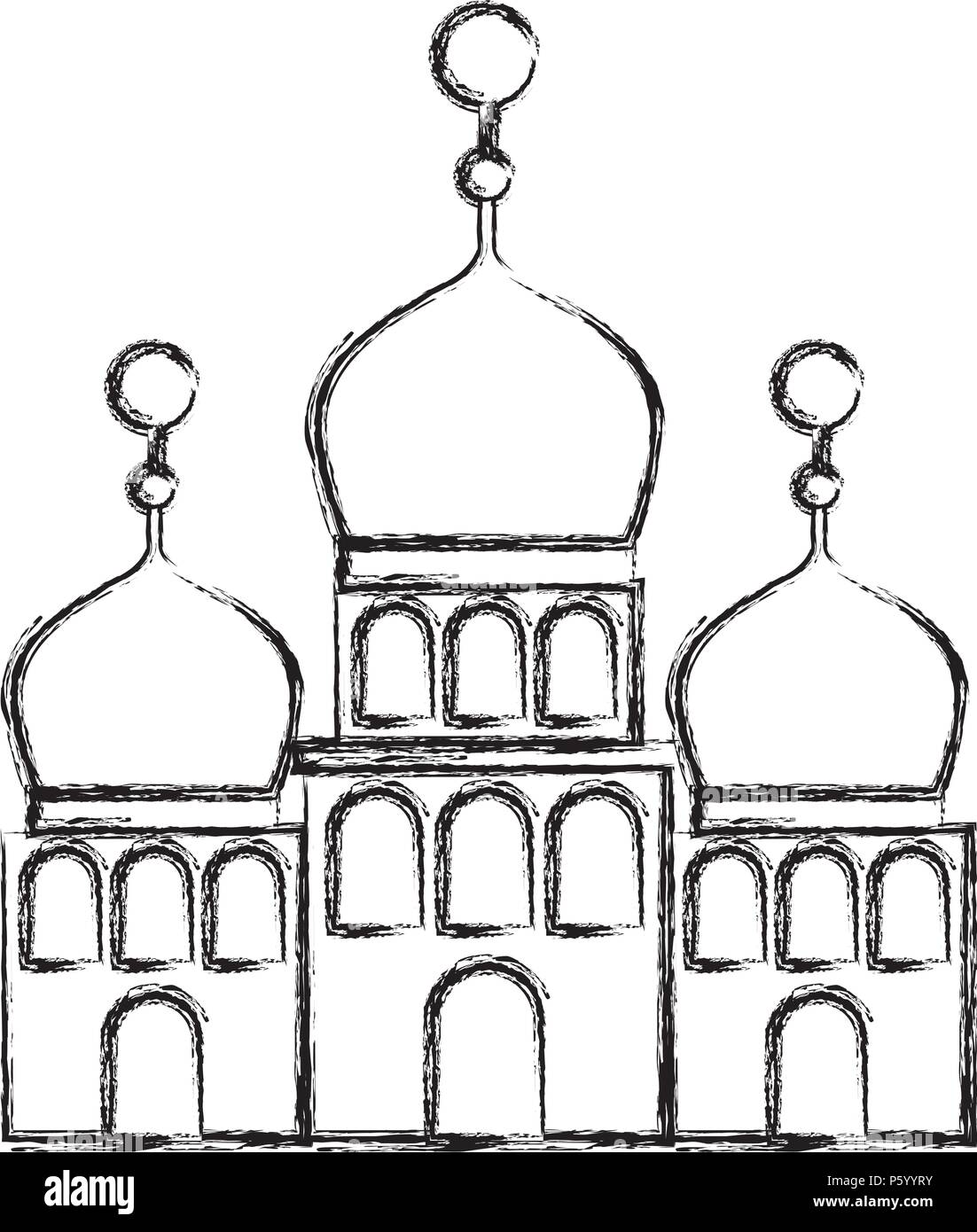Arabische Burg Fassade Stock Vektor