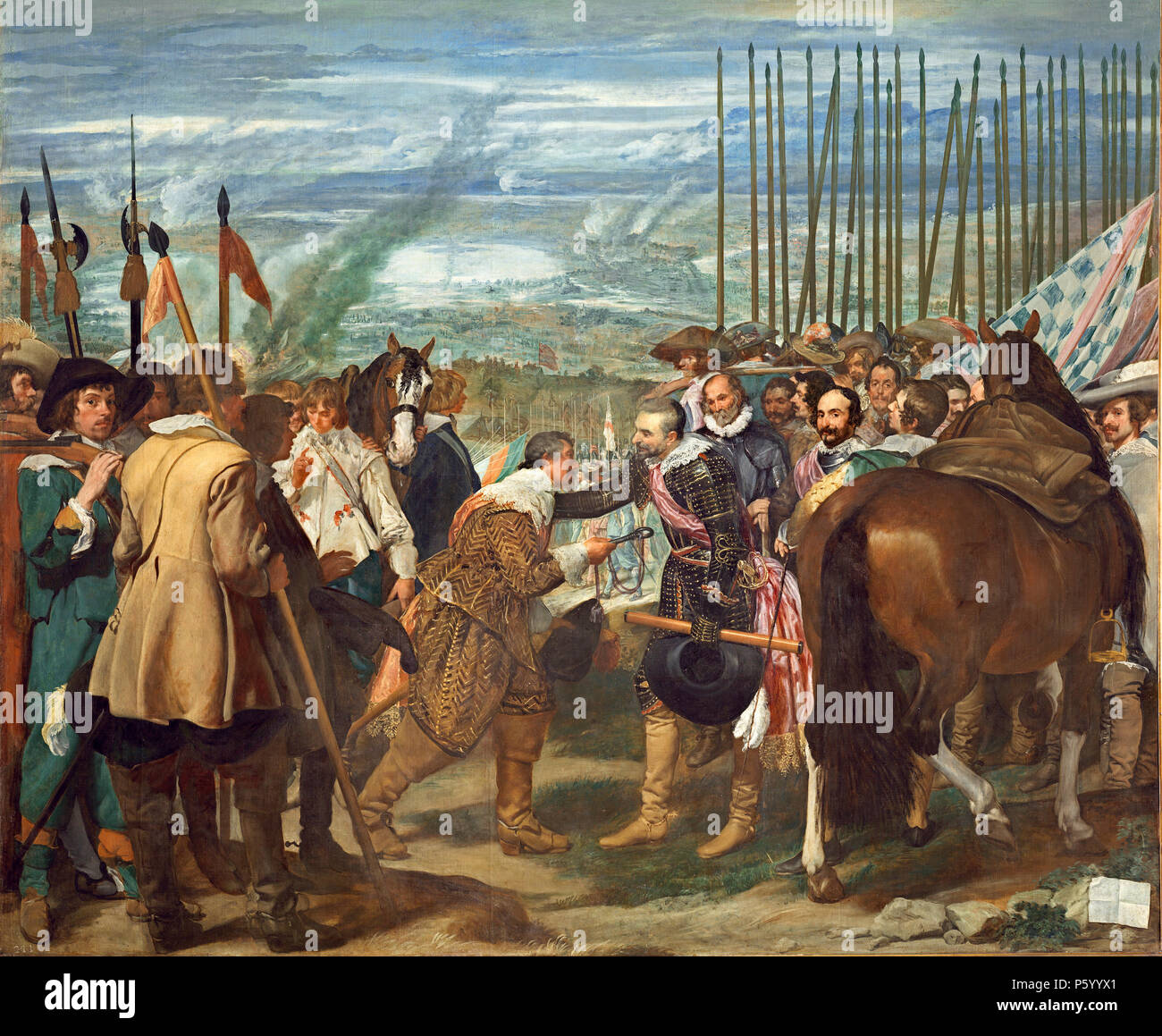 La rendición de Breda (1634 - 1635) die Übergabe von Breda von Diego Velázquez. Stockfoto