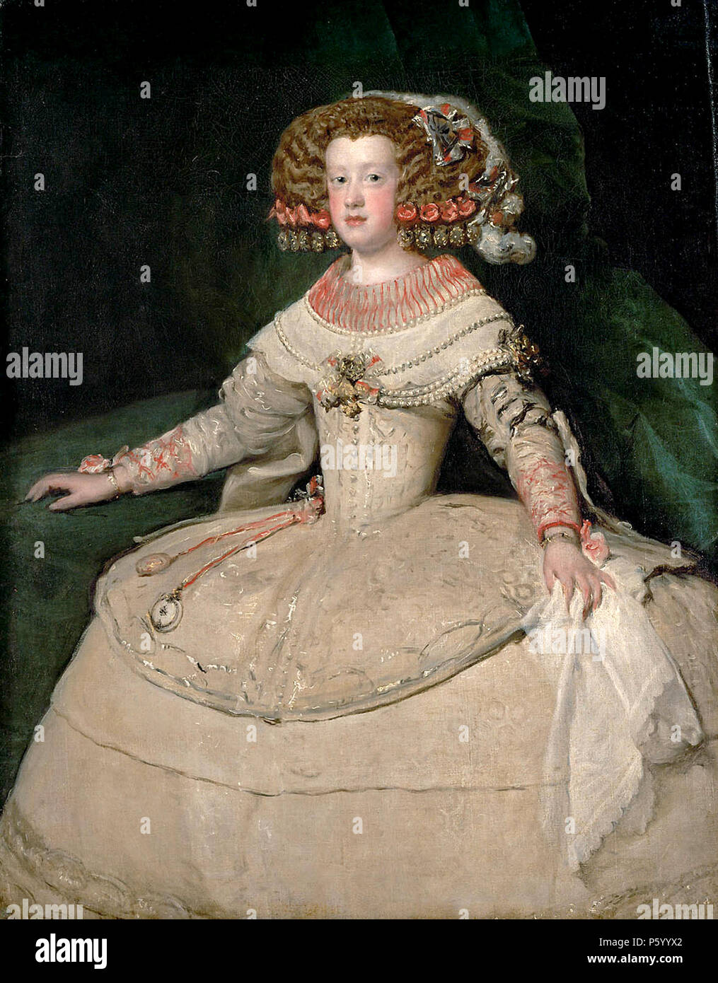 Portrait der Infantin Maria Theresia, Philip IV. mit Elisabeth von Frankreich, Tochter von Diego Velázquez. Stockfoto