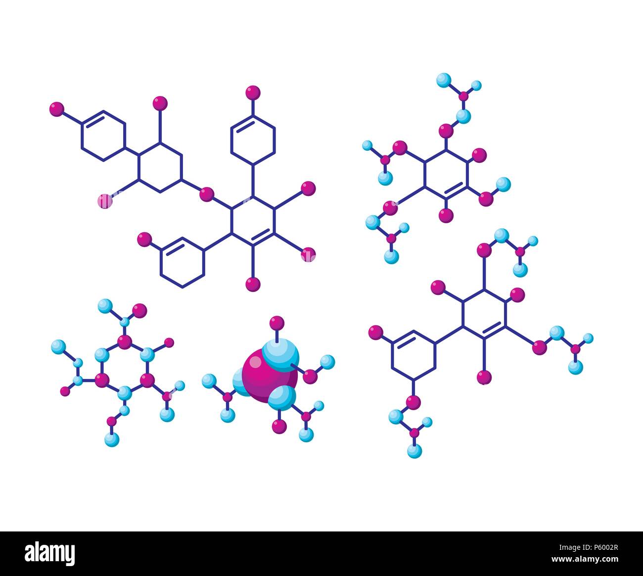 Molekulstruktur Chemische Symbole Gesetzt Stock Vektorgrafik Alamy