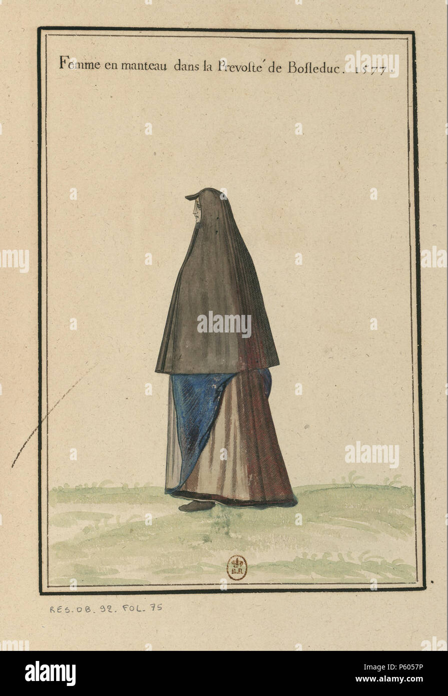 518 Ensemble de gravures Kostüme de des Pays-Bas du XVIe siècle. f 43 Stockfoto