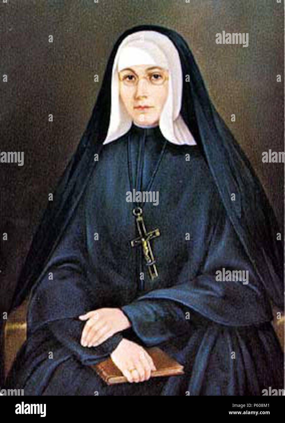 N/A. Englisch: ein Gemälde des Kanadischen Nonne Eulalie Durocher, auch bekannt durch ihre religiösen Namen Marie-Rose Durocher. Es Wiederholungen einer früheren Gemälde von Théophile Hamel. 9 Mai 2010, 12:49 (UTC). Dabrowska Carisima 535 Eulalie Durocher (Malerei) Stockfoto