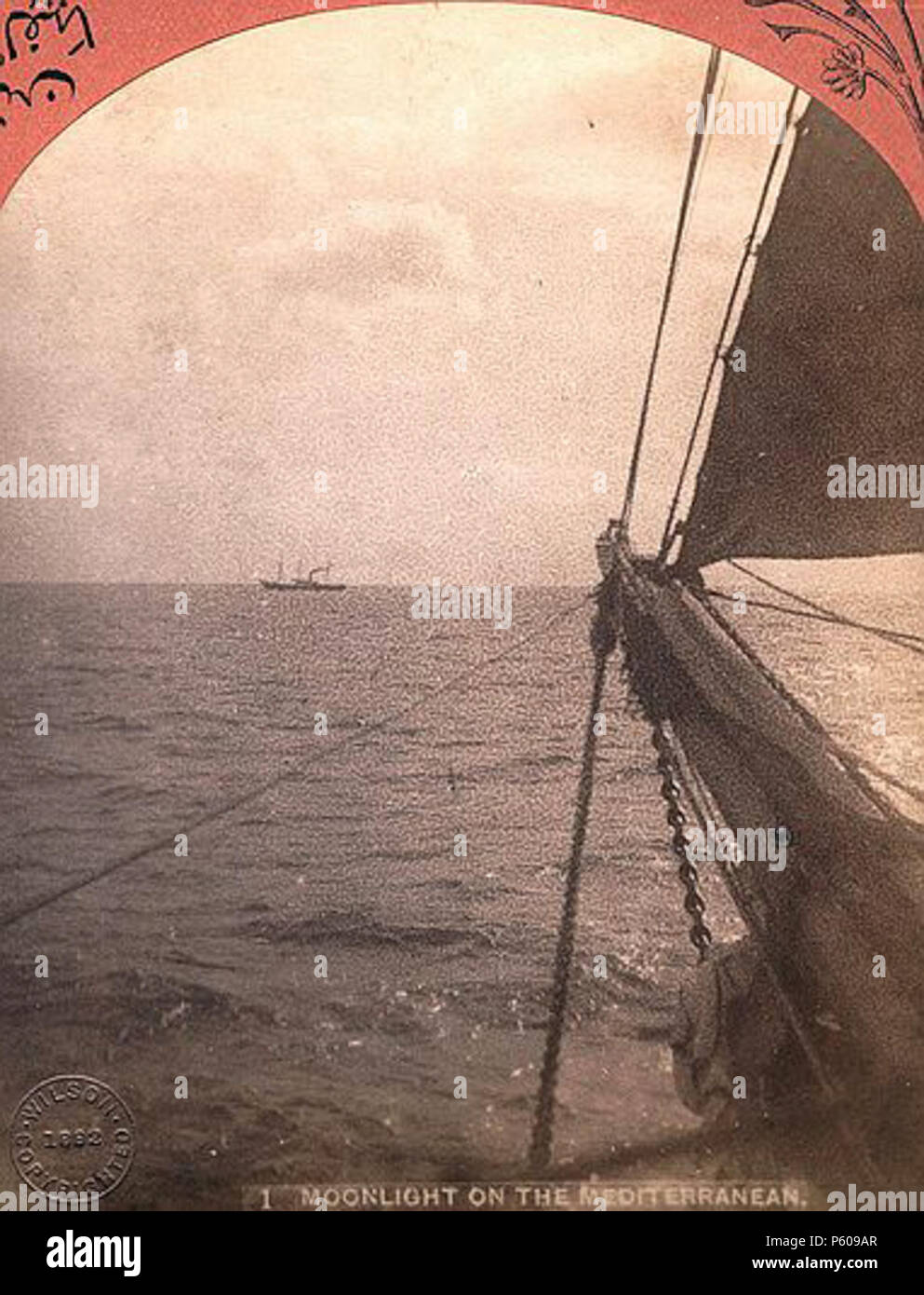 N/A. Englisch: Mondlicht auf das Mittelmeer, ein Foto von dem amerikanischen Fotografen Edward Livingston Wilson. 1882. Edward Livingston Wilson (1838 - 1903) Alternative Namen Wilson, Edward Livingston Beschreibung amerikanischer Fotograf Geburtsdatum / Tod vom 4. Mai 1838 vom 23. Juni 1903 Behörde: Q 10857849 VIAF: 72937484 ISNI: 0000 0000 8264 5240 88067971 LCCN: n NLA: 35612214 Open Library: OL 2030812 ein WorldCat 537 Ewilson - Moonlight - Mittelmeer Stockfoto