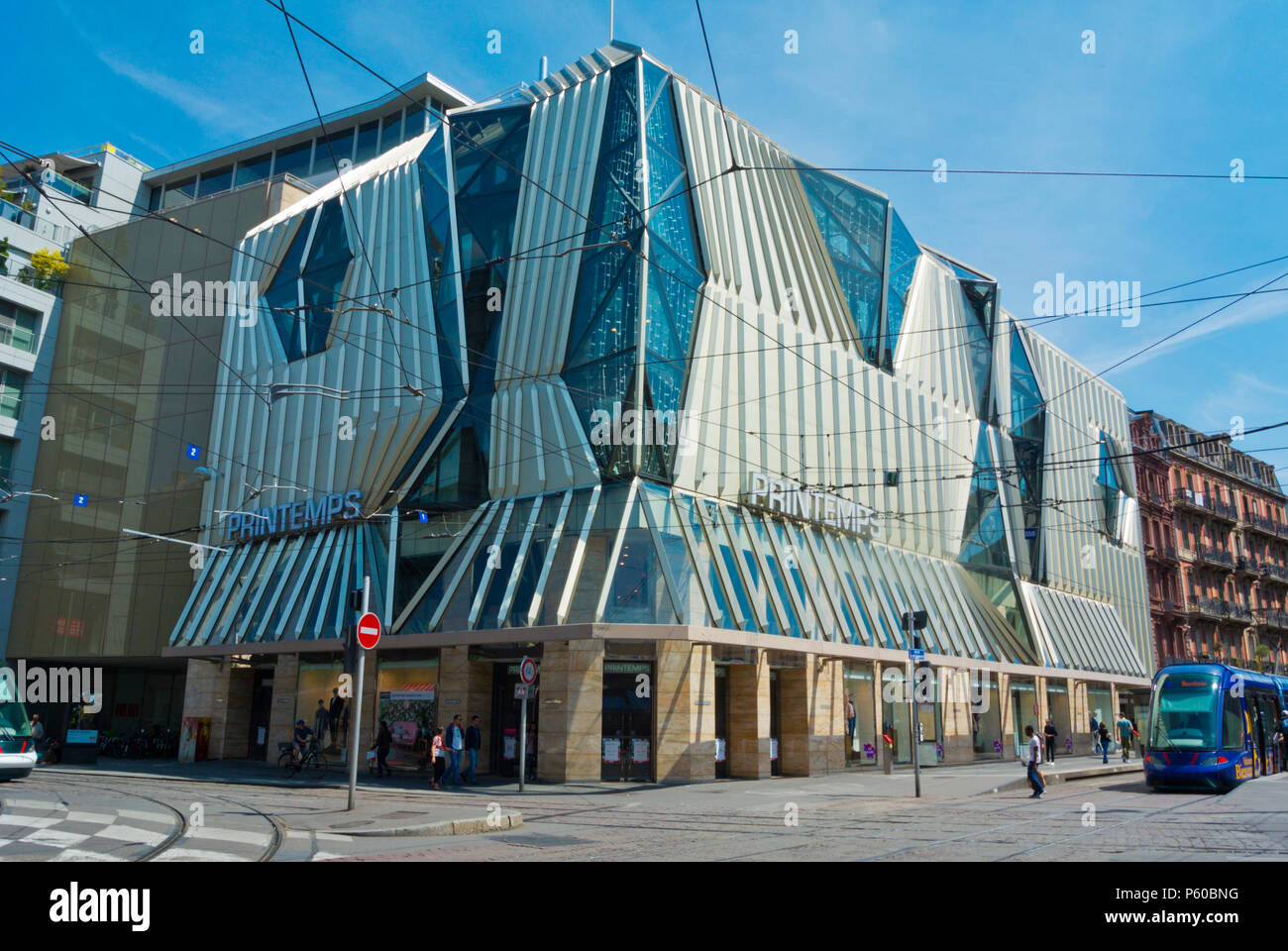 Das Kaufhaus Printemps, Place de l'Homme de Fer, der Grande Ile, Straßburg, Elsass, Frankreich Stockfoto