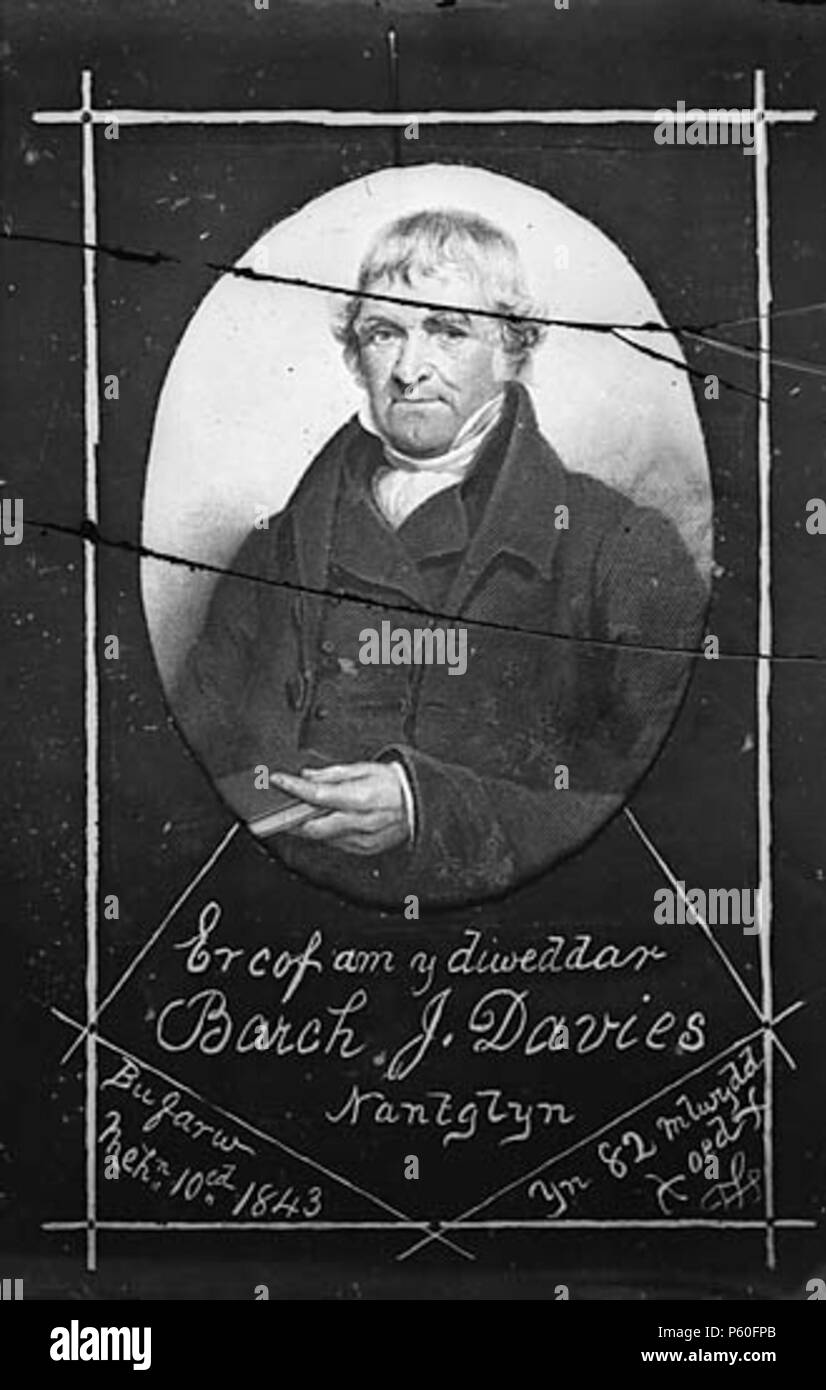 Er cof bin y diweddar Barch J Davies, Nantglyn.. [Graphic].. 1 Negativ: Glas, b&w. 18.--. Thomas, John, 521er cof bin y diweddar Barch J Davies, Nantglyn.. NLW 3366270 Stockfoto