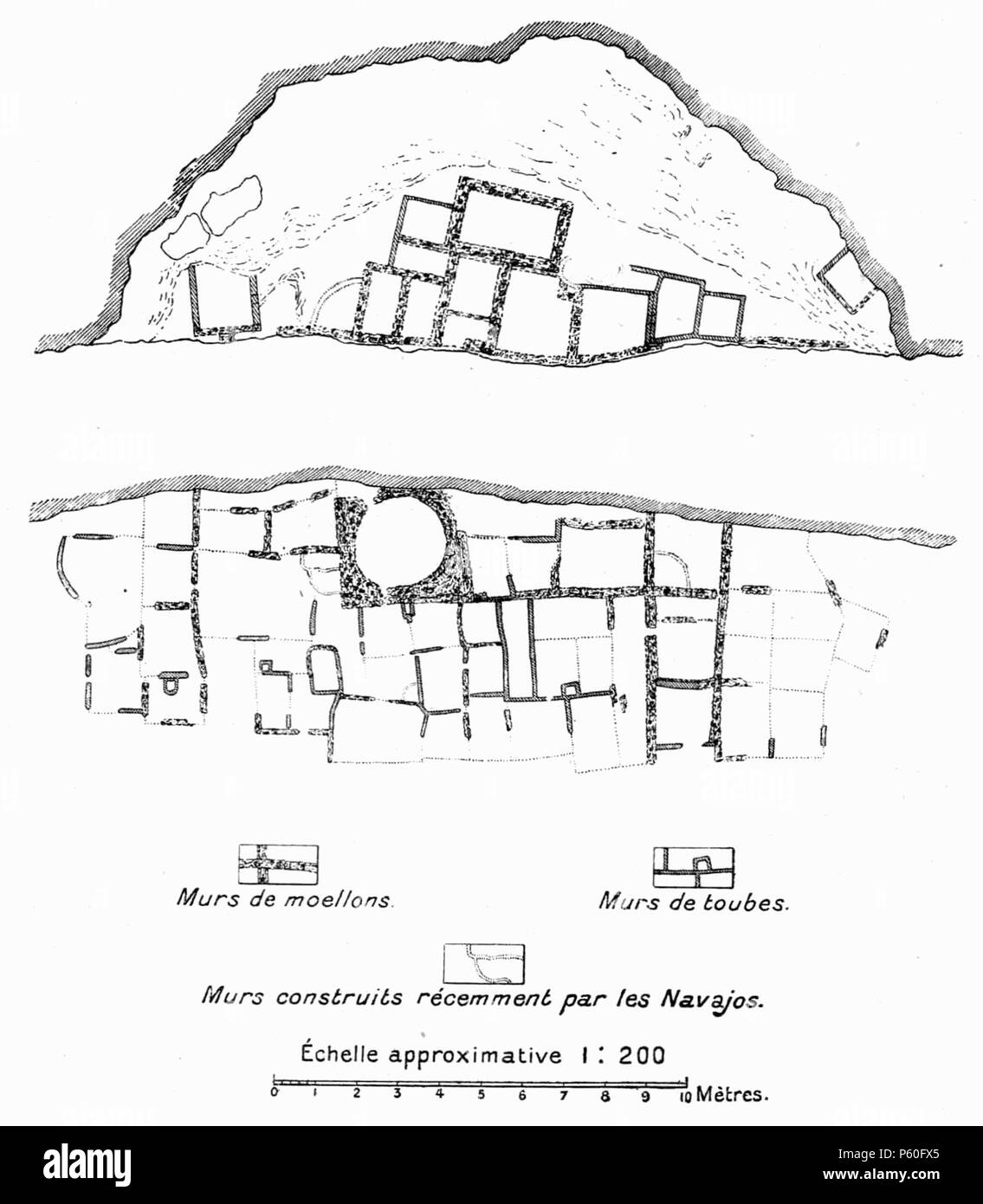 400 D 193 - Plan de Casa Blanca. Cañon de Chelly, Arizona - L 1 - Ch4 Stockfoto