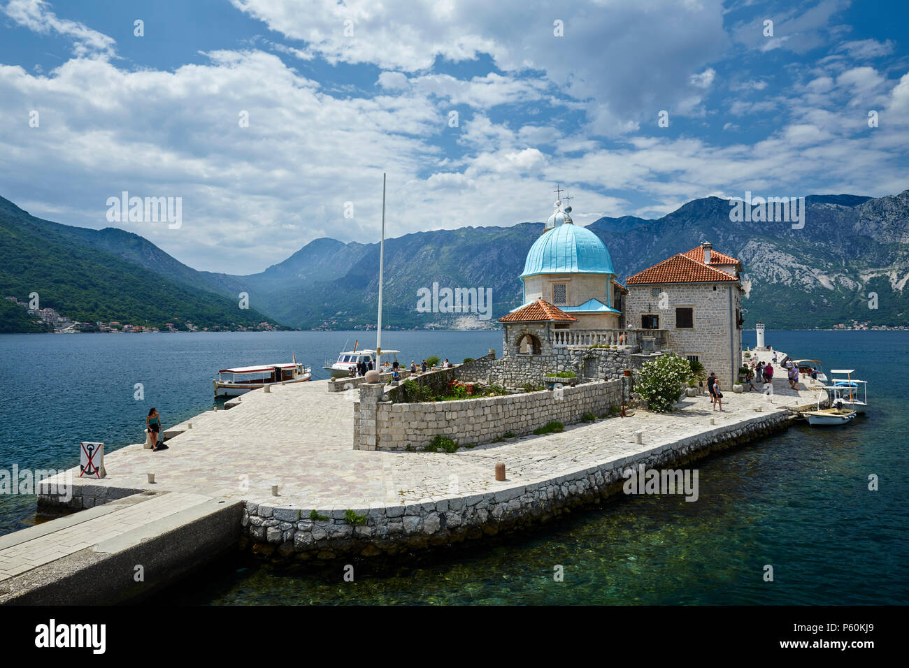 Unsere Liebe Frau von der Rock Island, Perast, Bucht von Kotor Stockfoto