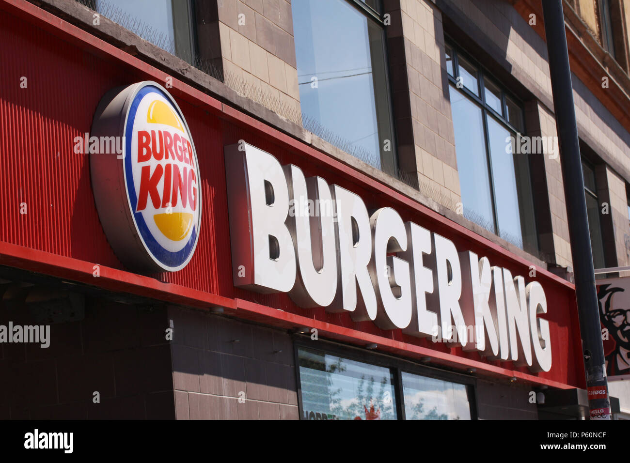 Kopenhagen, Dänemark - 26. Juni 2018: Burger King Hamburger Restaurant Zeichen auf ein Gebäude. Burger King ist eine US-amerikanische globale Kette der Hamburger schnell fo Stockfoto