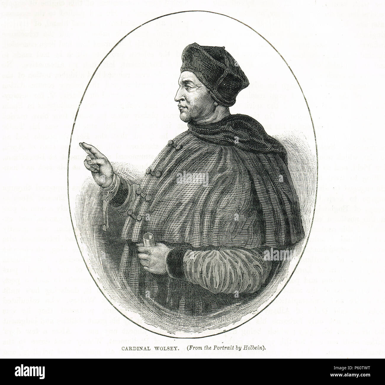 Kardinal Thomas Wolsey, nach Holbein Stockfoto