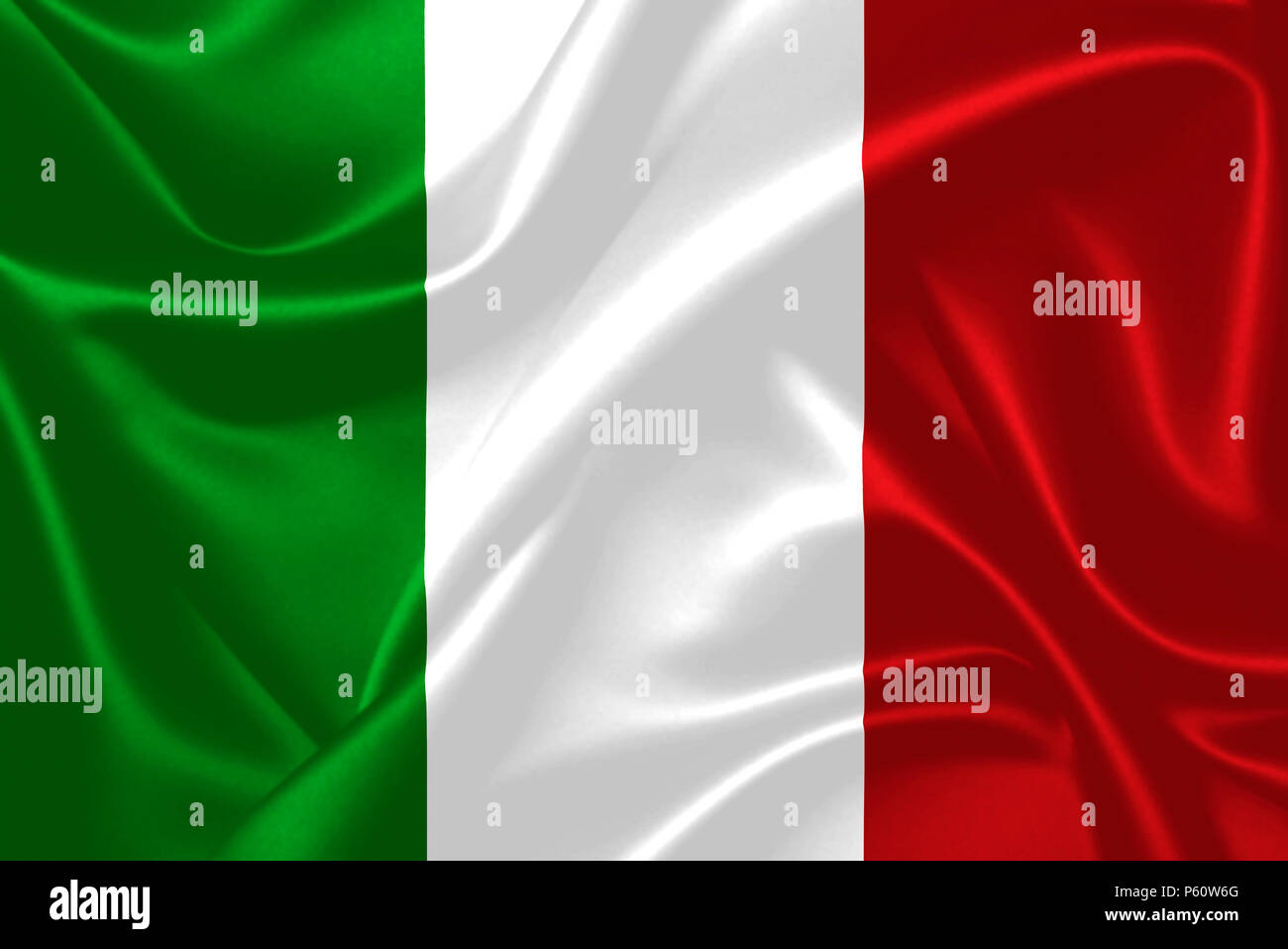 Abbildung: italienische Flagge schwenkten Gewebe. Stockfoto