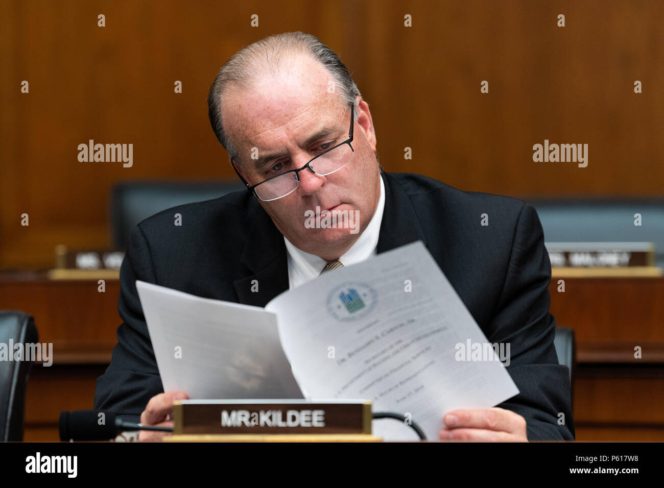 Us-Vertreter Dan Kildee (D-MI) bei einer Anhörung des Ausschusses für Finanzdienstleistungen, in der rayburn Gebäude. Stockfoto