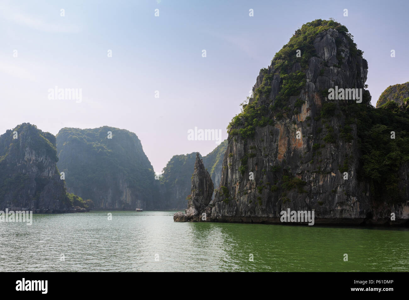 Đảo Đầu Gỗ, einer der vielen Hunderte von Inseln in Ha Long Bay, quảng Ninh Provinz, Vietnam Stockfoto