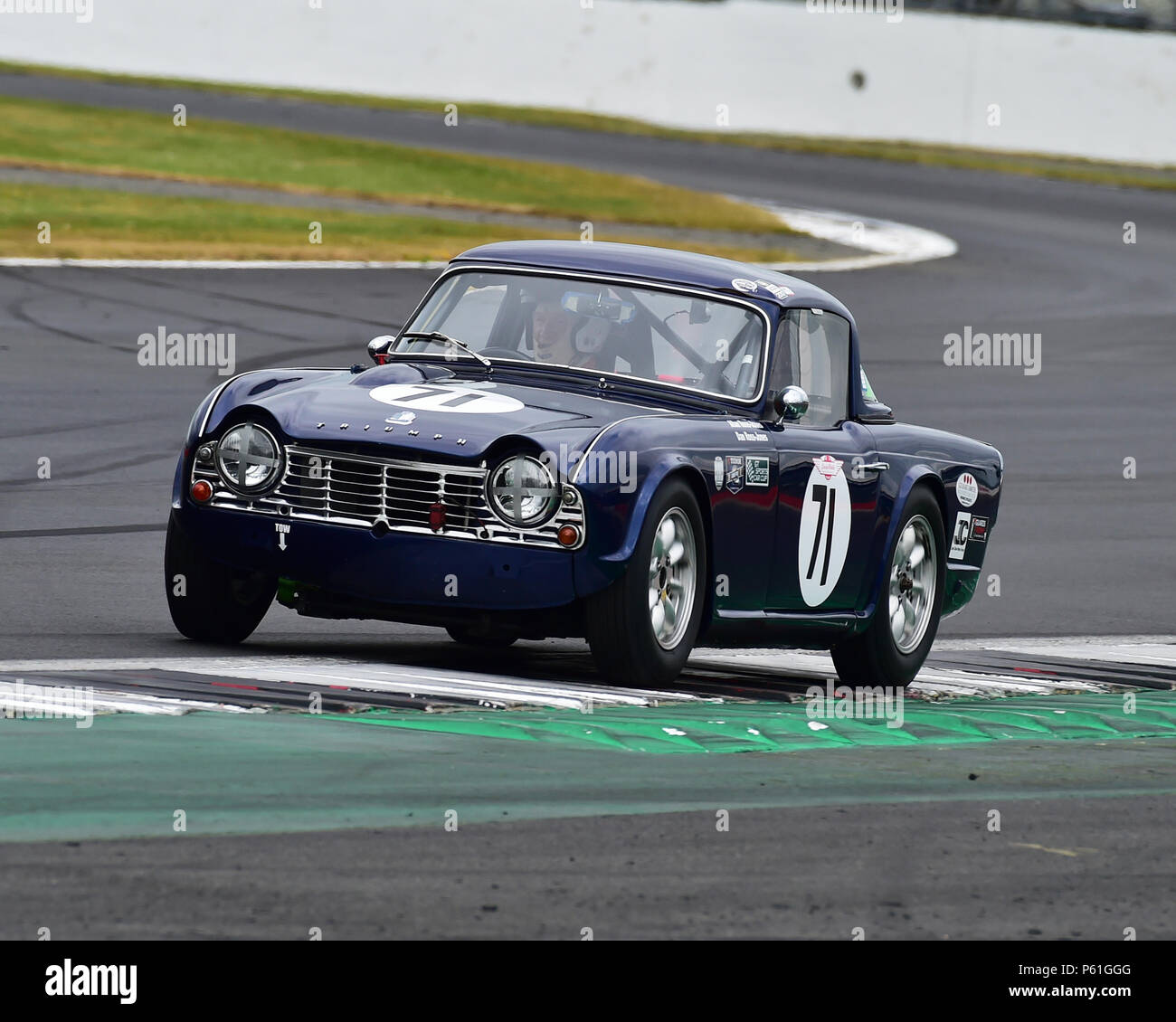 Allan Ross Jones, Daniel Ross Jones, Triumph TR4, GT und Sportwagen Cup, HSCC, Silverstone International Trophy historisches Rennen treffen, Juni 2018, Autos Stockfoto