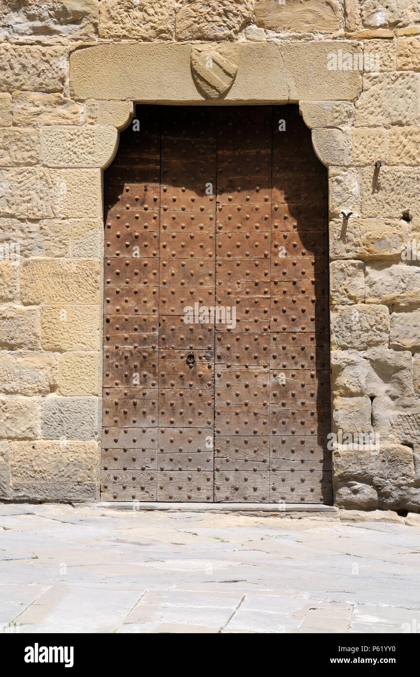 Eine Tür in Arezzo, Toskana, Italien Stockfoto