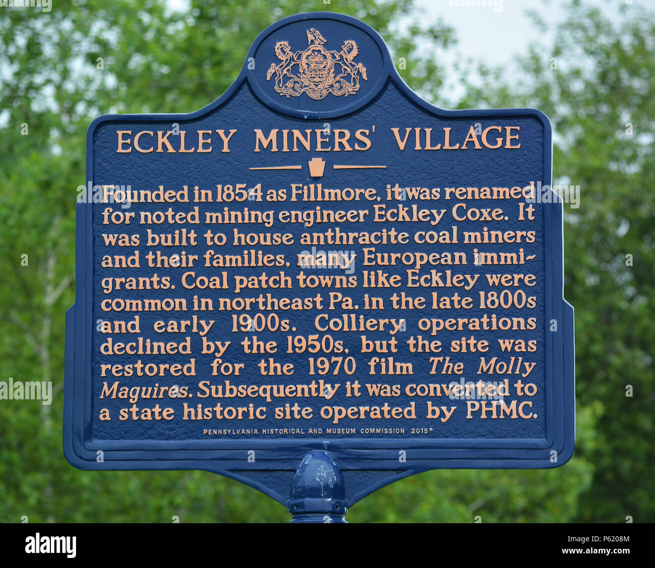 Eckley Bergarbeiter Dorf im Osten von Pennsylvania ist ein steinkohle Bergbau patch Stadt in der Nähe von Hazleton, Luzerne County, in den Vereinigten Staaten. Stockfoto