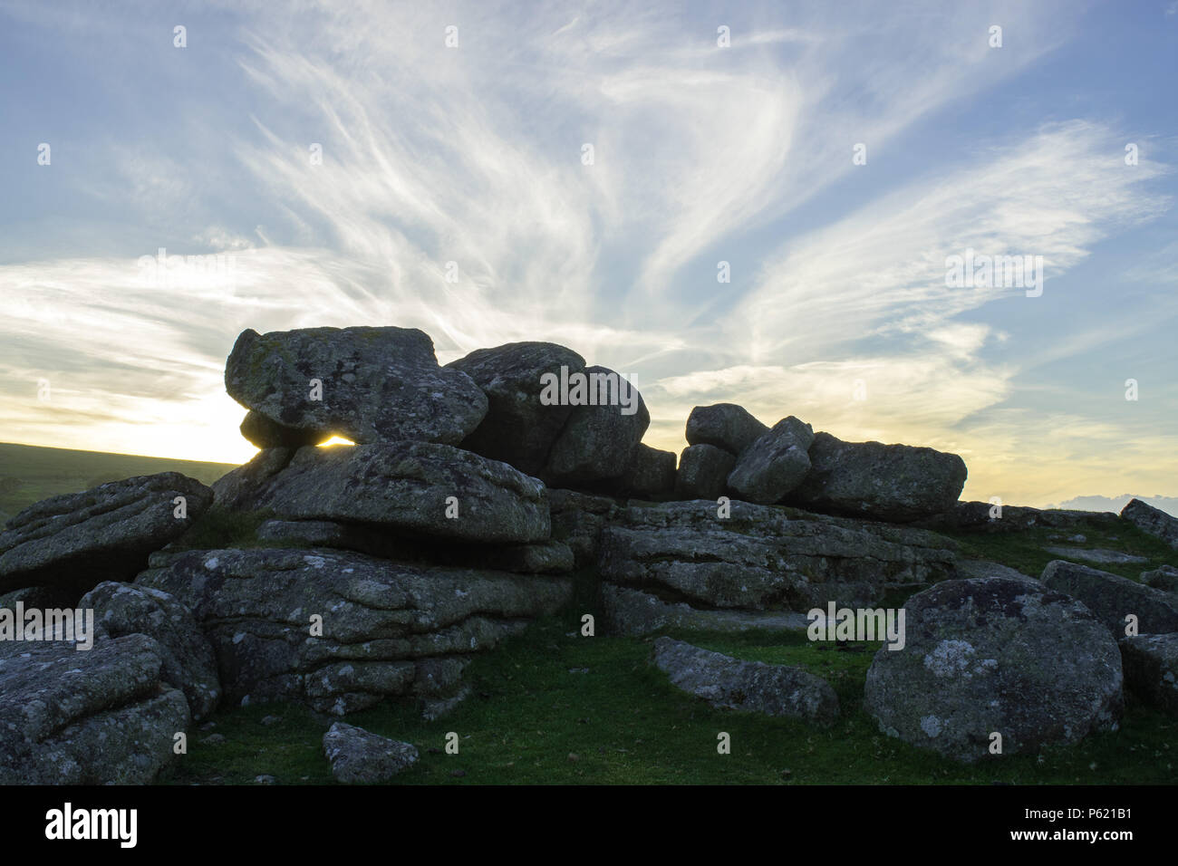 Close up Studie der Granitfelsen in Dartmoor Stockfoto