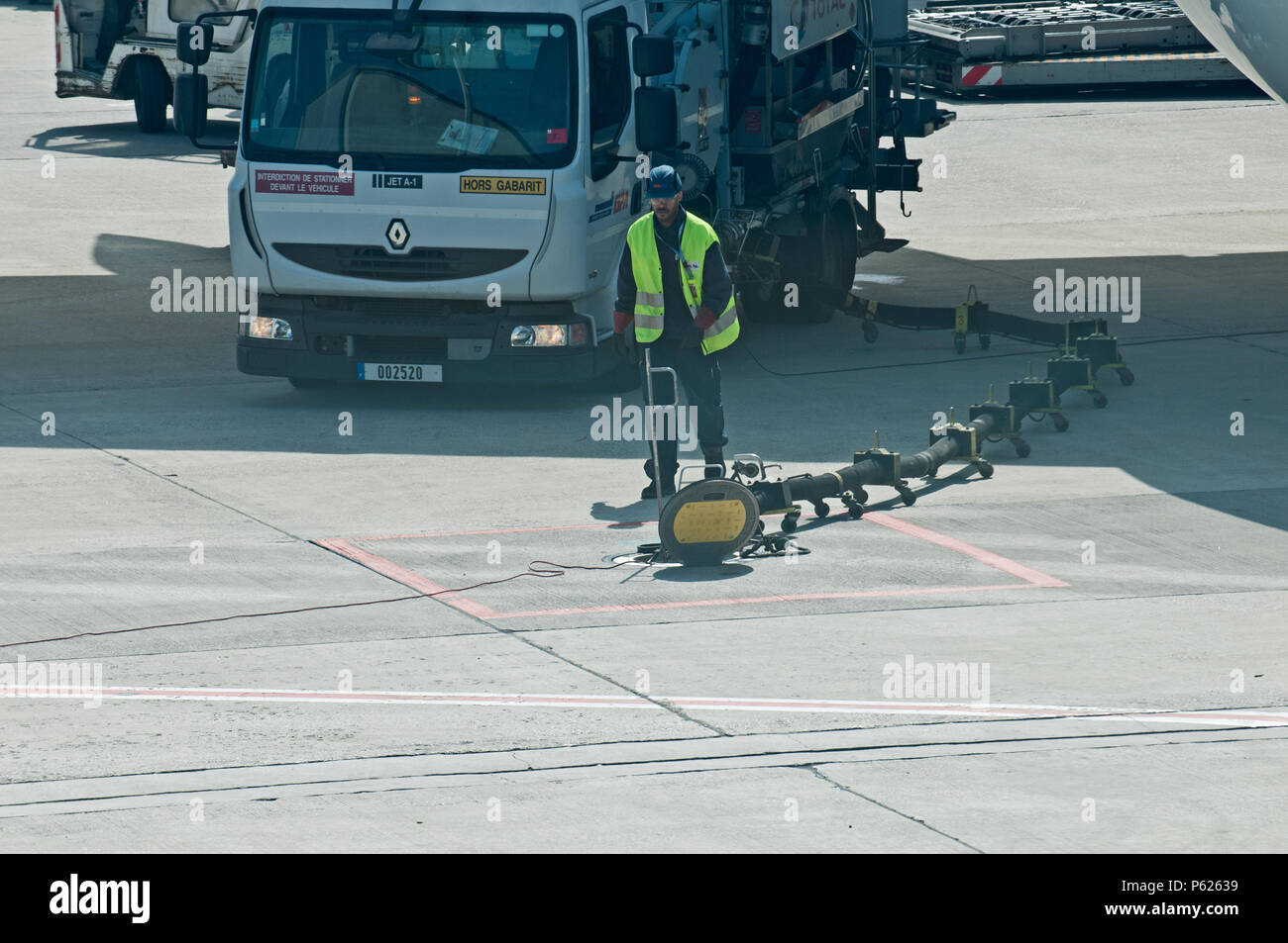 Paris, Frankreich, 16.Juni, 2018 der Flughafen Charles de Gaulle, Air France Airbus A380 die Vorbereitung für den Start, Abflug Stockfoto