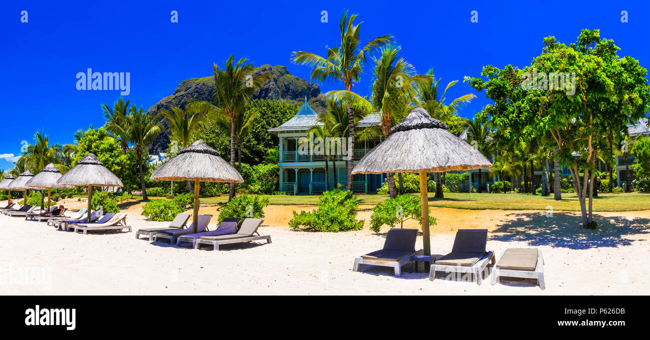 Luxus Urlaub in Mauritius, Le Morne. Stockfoto